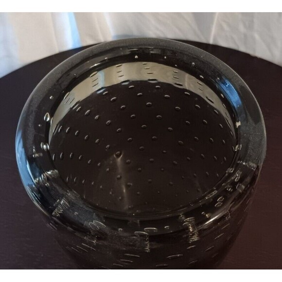 Whitefriars Smokey Brown Vase Bullicante Controlled Bubbles 7.5" Excellent Cond - Picture 3 of 7